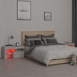 Bedside Cabinets 2 pcs with LED Lights Concrete Grey 70x36.5x40 cm - Rear View