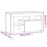 Bedside Cabinets 2 pcs with LED Lights Concrete Grey 70x36.5x40 cm - Extra Image