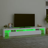 TV Cabinet with LED Lights White 260x36.5x40 cm - Top-Down View