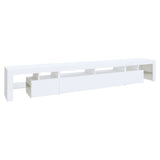 TV Cabinet with LED Lights White 260x36.5x40 cm - Close-Up Angle