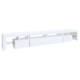 TV Cabinet with LED Lights White 260x36.5x40 cm - Low Angle