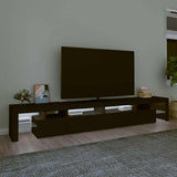 TV Cabinet with LED Lights Black 260x36.5x40 cm - Side View