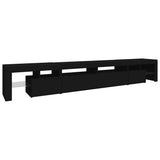 TV Cabinet with LED Lights Black 260x36.5x40 cm - Rear View