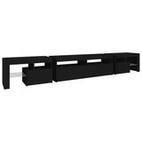 TV Cabinet with LED Lights Black 260x36.5x40 cm - Close-Up Angle