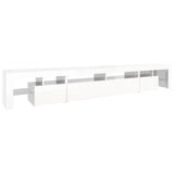 TV Cabinet with LED Lights High Gloss White 260x36.5x40 cm