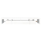 TV Cabinet with LED Lights High Gloss White 260x36.5x40 cm - Low Angle