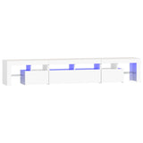 TV Cabinet with LED Lights White 230x36.5x40 cm - Front View