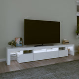 TV Cabinet with LED Lights White 230x36.5x40 cm - Side View