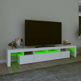 TV Cabinet with LED Lights White 230x36.5x40 cm - Top-Down View
