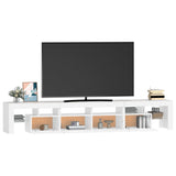 TV Cabinet with LED Lights White 230x36.5x40 cm - Rear View