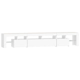 TV Cabinet with LED Lights White 230x36.5x40 cm - Low Angle