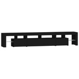 TV Cabinet with LED Lights Black 230x36.5x40 cm