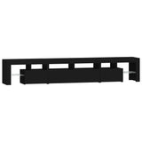 TV Cabinet with LED Lights Black 230x36.5x40 cm - Close-Up Angle