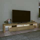 TV Cabinet with LED Lights Sonoma Oak 230x36.5x40 cm - Side View