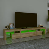 TV Cabinet with LED Lights Sonoma Oak 230x36.5x40 cm - Top-Down View