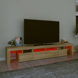 TV Cabinet with LED Lights Sonoma Oak 230x36.5x40 cm - 45-Degree Angle