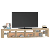 TV Cabinet with LED Lights Sonoma Oak 230x36.5x40 cm - Rear View