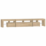 TV Cabinet with LED Lights Sonoma Oak 230x36.5x40 cm - Low Angle