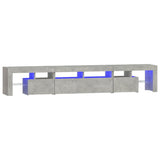 TV Cabinet with LED Lights Concrete Grey 230x36.5x40 cm