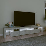 TV Cabinet with LED Lights Concrete Grey 230x36.5x40 cm - Side View