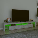TV Cabinet with LED Lights Concrete Grey 230x36.5x40 cm - Top-Down View