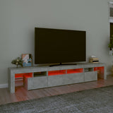 TV Cabinet with LED Lights Concrete Grey 230x36.5x40 cm - 45-Degree Angle