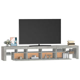 TV Cabinet with LED Lights Concrete Grey 230x36.5x40 cm - Rear View