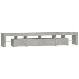 TV Cabinet with LED Lights Concrete Grey 230x36.5x40 cm - Close-Up Angle