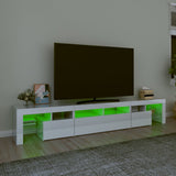 TV Cabinet with LED Lights High Gloss White 230x36.5x40 cm - Top-Down View