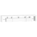 TV Cabinet with LED Lights High Gloss White 230x36.5x40 cm - Rear View