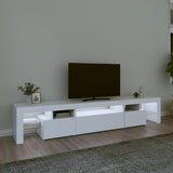 TV Cabinet with LED Lights White 215x36.5x40 cm - Side View