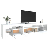 TV Cabinet with LED Lights White 215x36.5x40 cm - Rear View