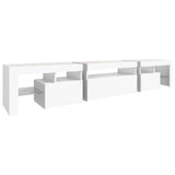 TV Cabinet with LED Lights White 215x36.5x40 cm - Low Angle