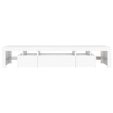 TV Cabinet with LED Lights White 215x36.5x40 cm - Extra Image