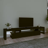 TV Cabinet with LED Lights Black 215x36.5x40 cm - Side View
