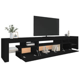 TV Cabinet with LED Lights Black 215x36.5x40 cm - Rear View