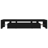 TV Cabinet with LED Lights Black 215x36.5x40 cm