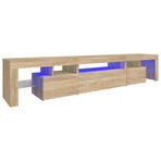 TV Cabinet with LED Lights Sonoma Oak 215x36,5x40 cm