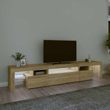 TV Cabinet with LED Lights Sonoma Oak 215x36,5x40 cm