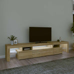 TV Cabinet with LED Lights Sonoma Oak 215x36,5x40 cm