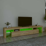 TV Cabinet with LED Lights Sonoma Oak 215x36,5x40 cm