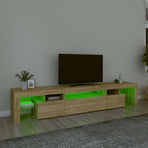 TV Cabinet with LED Lights Sonoma Oak 215x36,5x40 cm