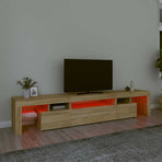 TV Cabinet with LED Lights Sonoma Oak 215x36,5x40 cm