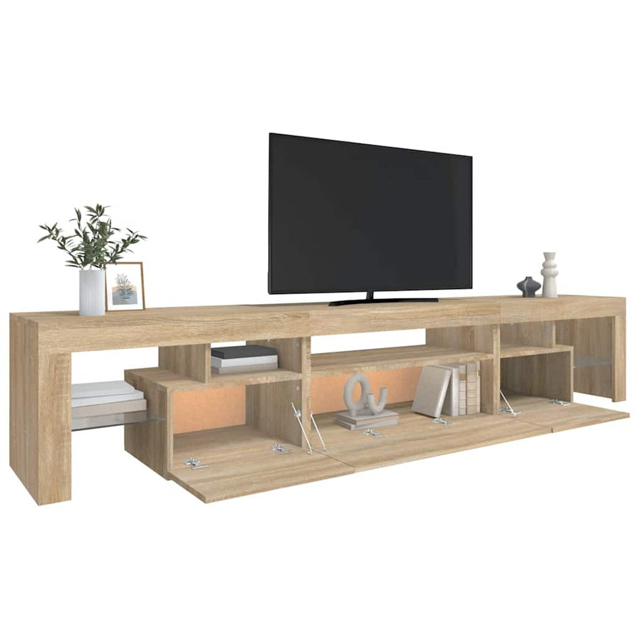 TV Cabinet with LED Lights Sonoma Oak 215x36,5x40 cm
