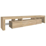 TV Cabinet with LED Lights Sonoma Oak 215x36,5x40 cm - Rear View