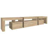 TV Cabinet with LED Lights Sonoma Oak 215x36,5x40 cm