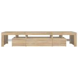 TV Cabinet with LED Lights Sonoma Oak 215x36,5x40 cm - Low Angle