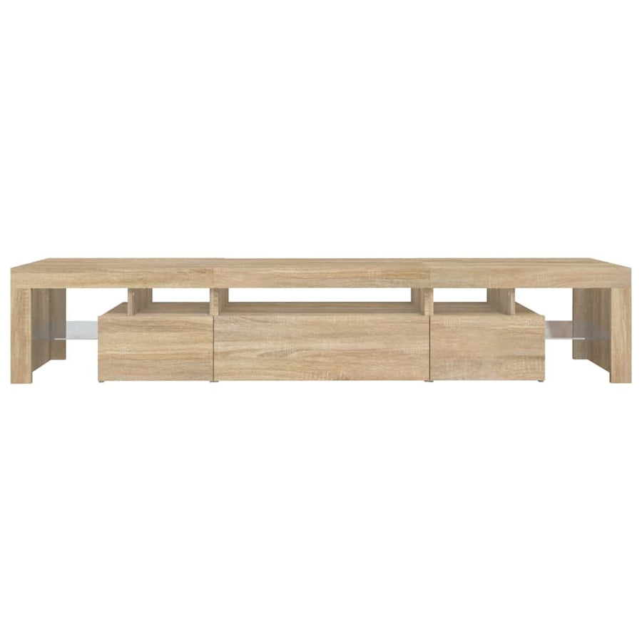 TV Cabinet with LED Lights Sonoma Oak 215x36,5x40 cm