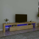 TV Cabinet with LED Lights Sonoma Oak 215x36,5x40 cm