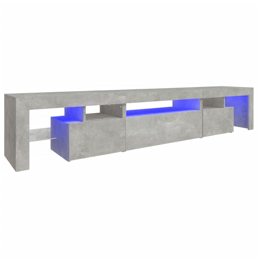 TV Cabinet with LED Lights Concrete Grey 215x36,5x40 cm